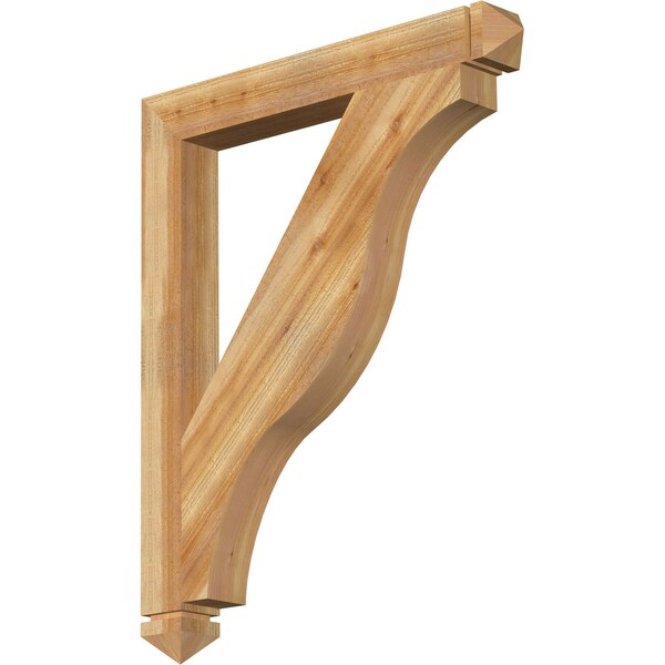 Ekena Millwork Funston Arts & Crafts Rough Sawn Bracket, Western Red Cedar, 4"W x 34"D x 42"H BKT04X34X42FST03RWR - main